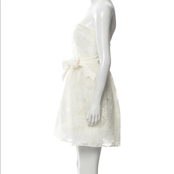 Amsale Little White Strapless Dress - Picture 2 of 6